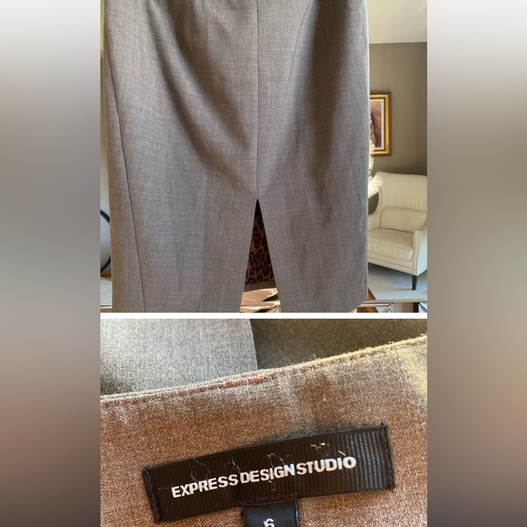Express Dresses & Skirts - Women’s Beautiful Taupe Lined Pencil Skirt! Sz 6! Gorgeous slit in the back.
